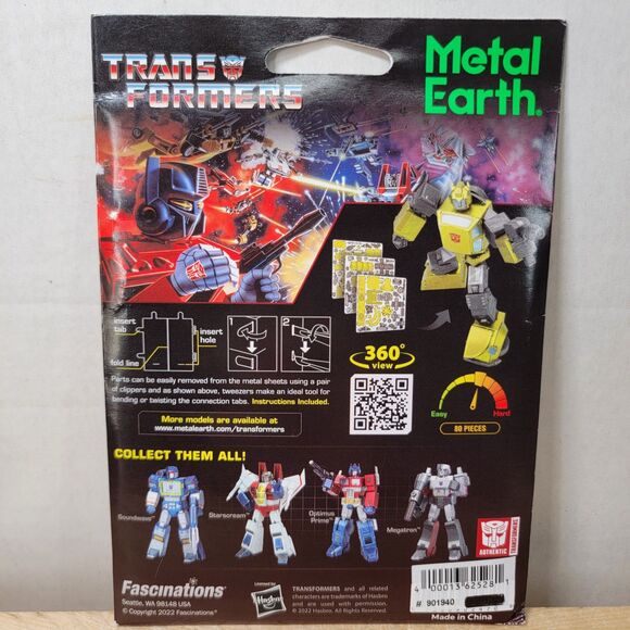 Metal Earth Steel Model Kit Transformers "Bumblebee" - NEW / SEALED - Picture 2 of 4